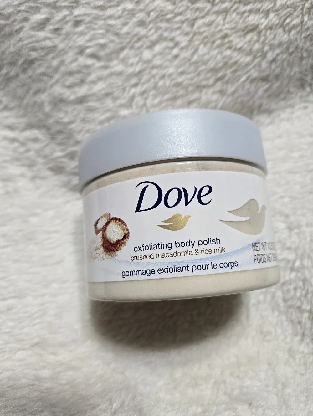 Dove Crushed Macadamia & Rice Milk Exfoliating Body Polish NEW